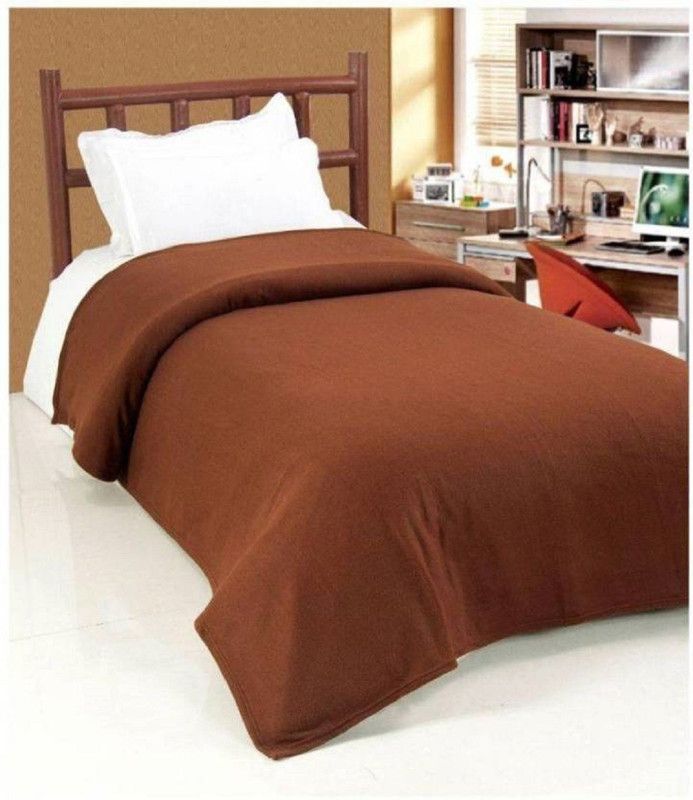 Supreme Home Collective Solid Double Fleece Blanket for AC Room  (Polyester, Brown)