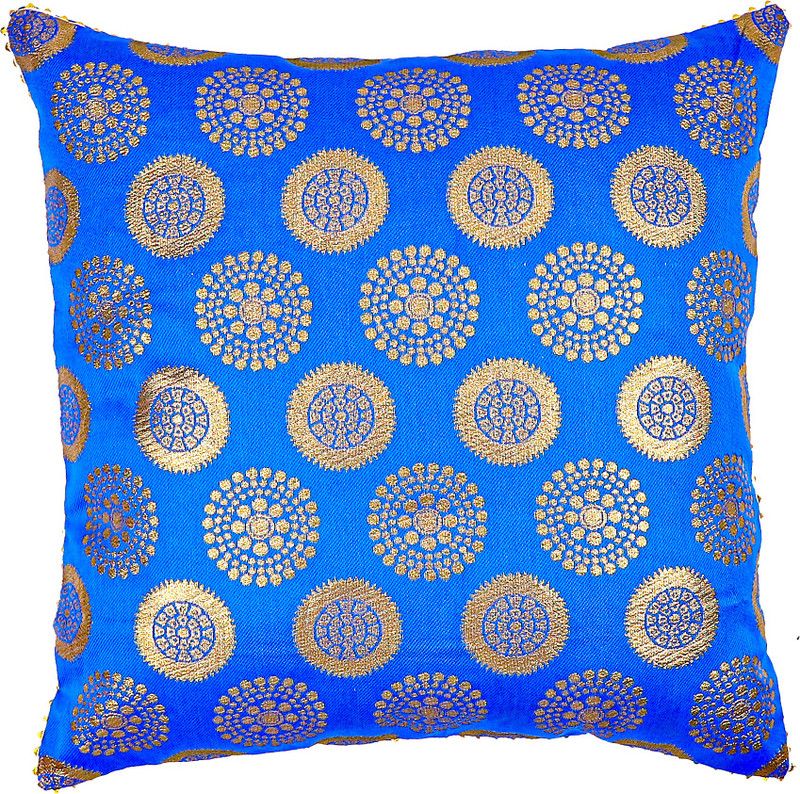 Self Design Cushions Cover  (40 cm*40 cm, Blue)