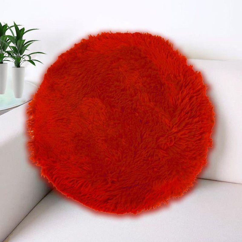 Catchyx Cart Microfibre Solid Cushion Pack of 1  (Red)