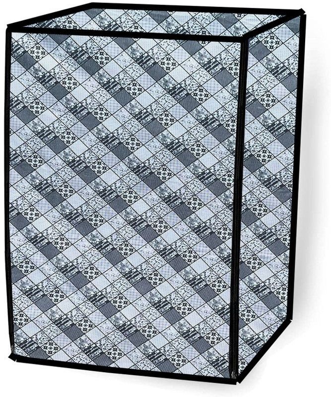 JM Homefurnishings Front Loading Washing Machine Cover  (Width: 63 cm, Gray, White)