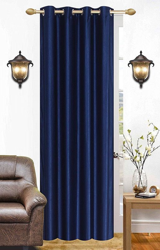 Galaxy Home Decor 214 cm (7 ft) Polyester Door Curtain Single Curtain  (Plain, Blue)