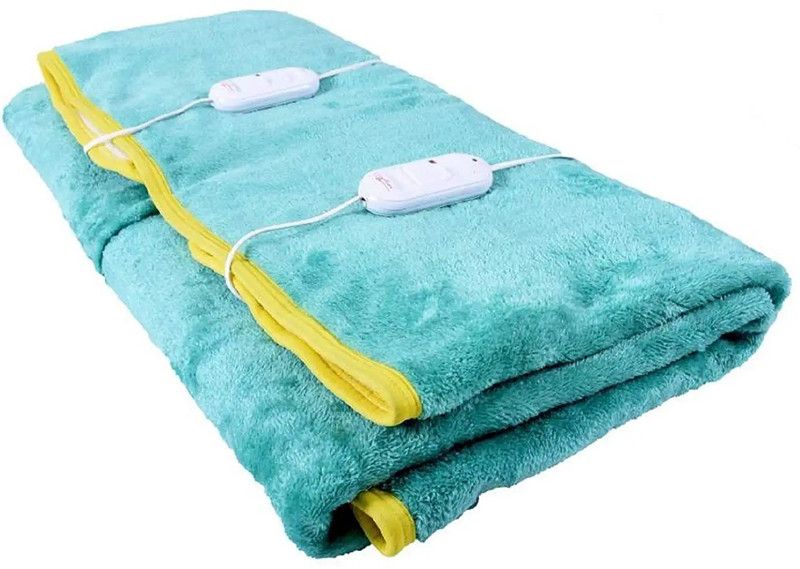 Flipkart SmartBuy Solid Double Electric Blanket for Heavy Winter  (Woollen Blend, Green)