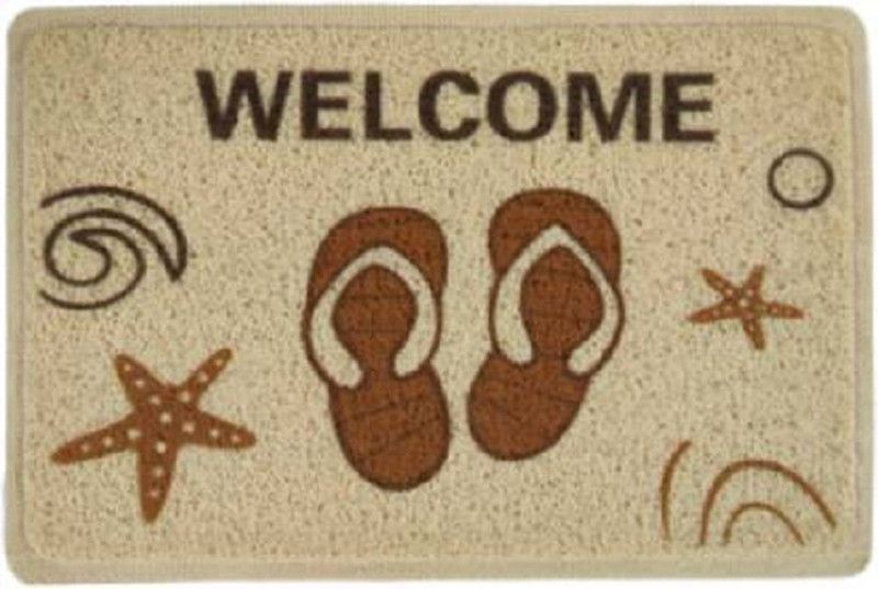 MANTAVYA PVC (Polyvinyl Chloride) Door Mat  (Brown, Medium)
