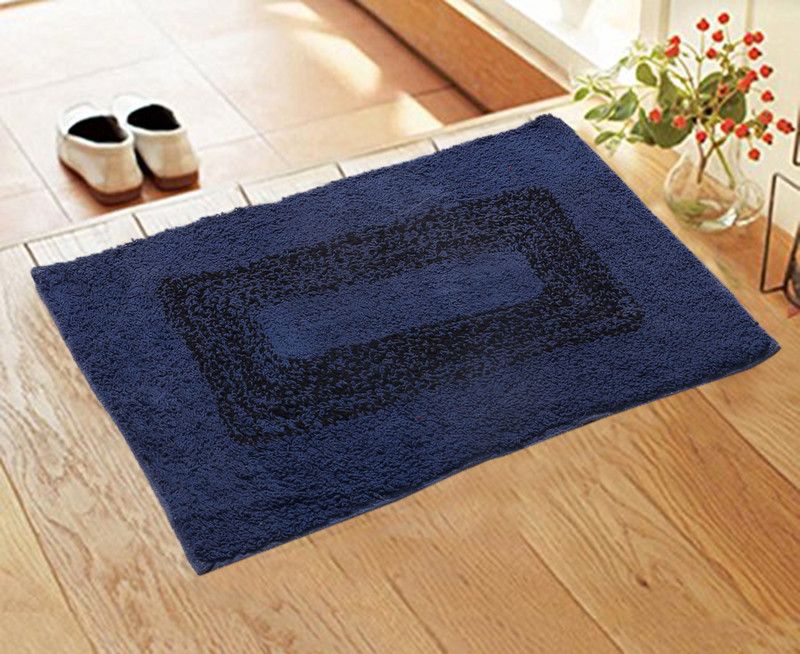 KUBER INDUSTRIES Cotton Door Mat  (Blue, Free)