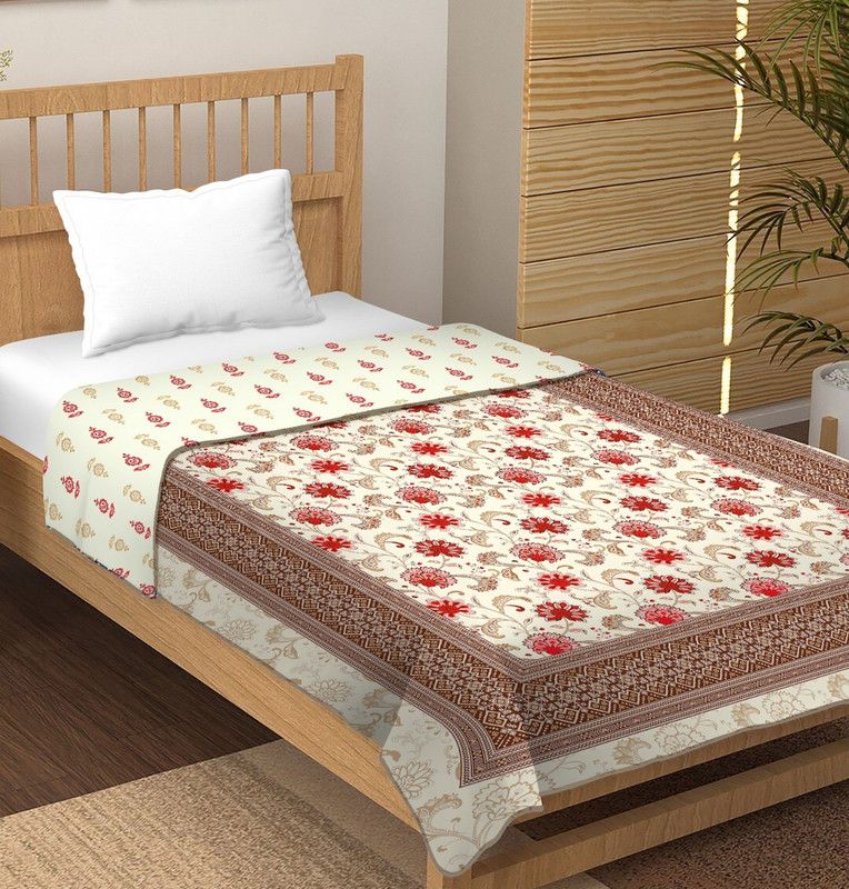TUNDWAL'S Floral Single Dohar for Mild Winter  (Cotton, Multicolor)