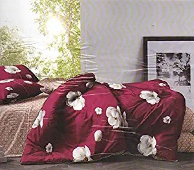 RADHERADHE 104 TC Cotton Double Floral Flat Bedsheet  (Pack of 1, Multi-53)