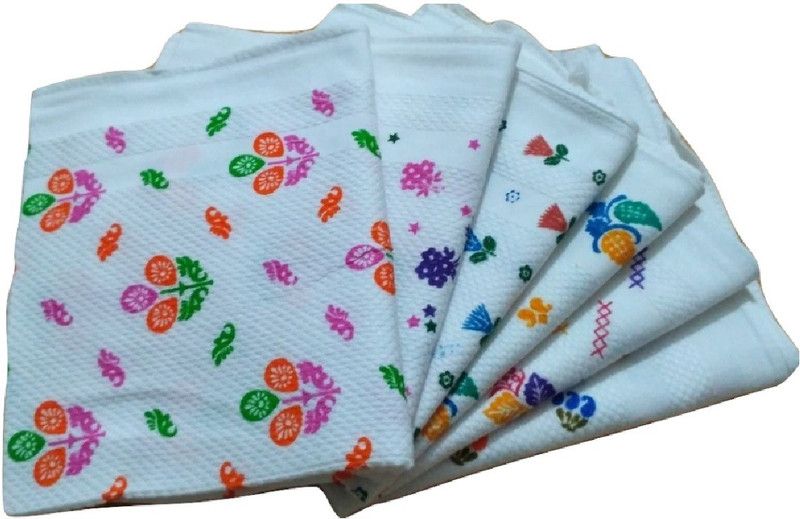 Cotton colors White Printed 38 Multicolor Cloth Napkins  (6 Sheets)