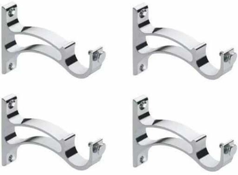 GARILAX Silver Cord Pull, Curtain Hooks, Rod Rail Bracket, Tieback Hook Metal  (Pack of 4)