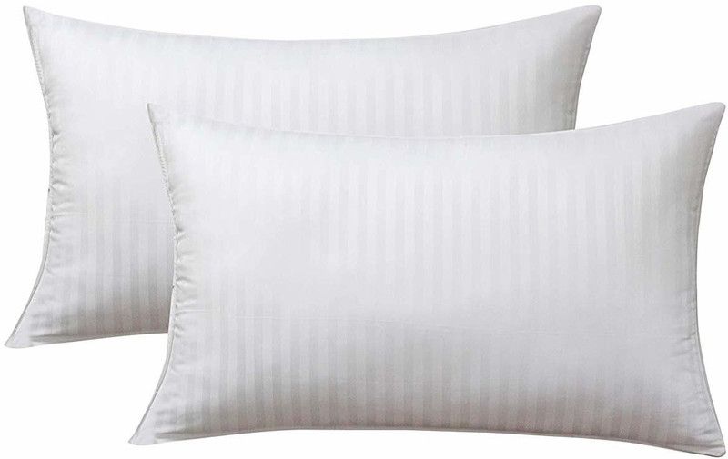 YRV Cotton Solid Sleeping Pillow Pack of 2  (White)