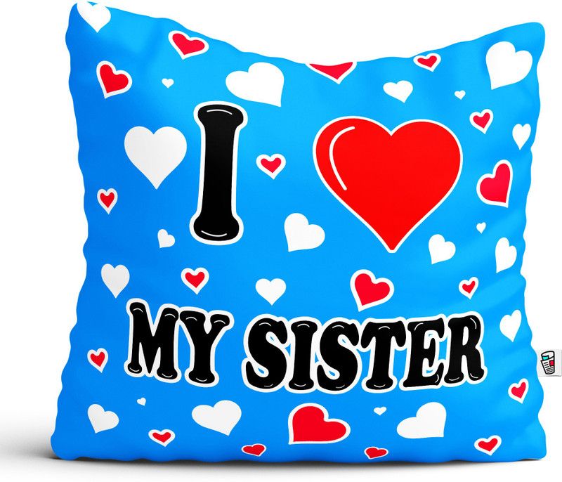 Paperholic Creations Rakshabandhan Gifts Microfibre Quotes Cushion Pack of 1  (Blue)