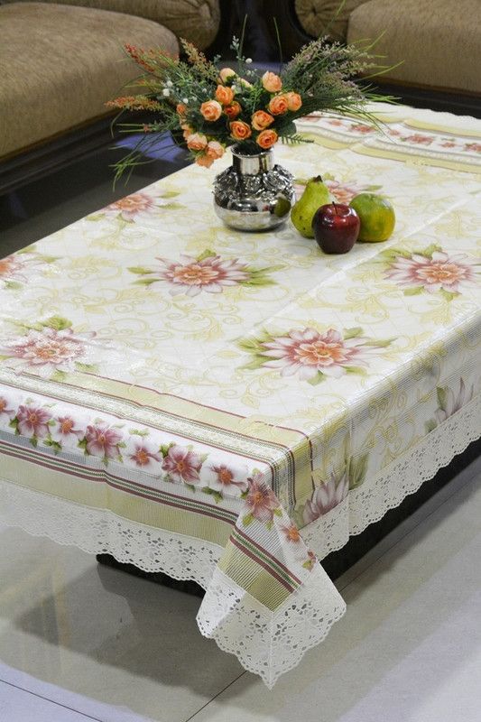 FREELY Floral 4 Seater Table Cover  (Multicolor, PVC (Polyvinyl Chloride))