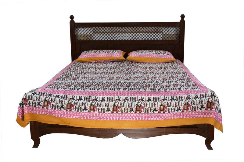 JABAMA 150 TC Cotton Double Abstract Flat Bedsheet  (Pack of 1, Multicolor)