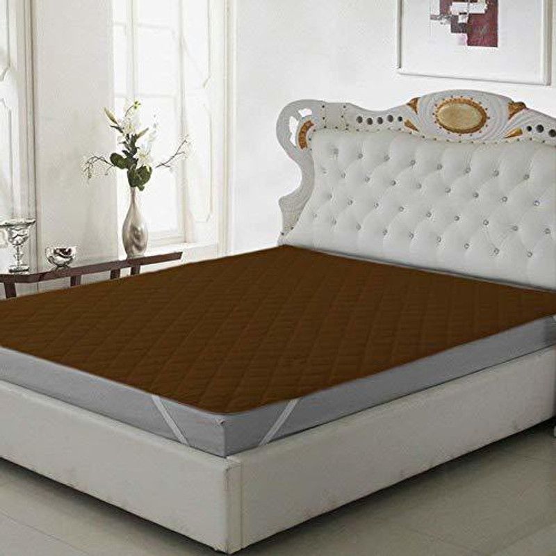 curious lifestyle Elastic Strap King Size Mattress Cover  (Brown)