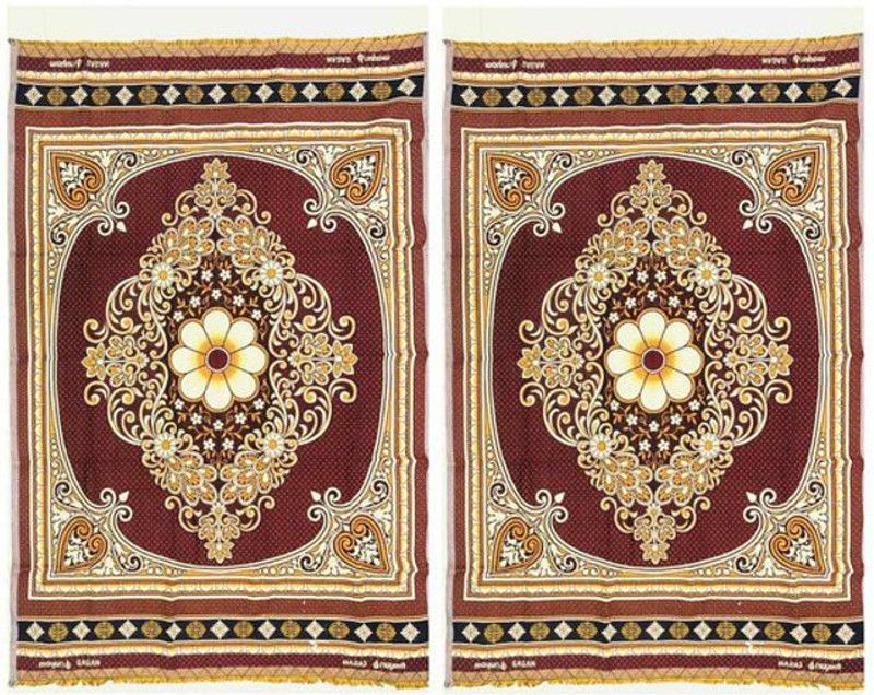Gajul Udyog 140 TC Cotton Single Floral Flat Bedsheet  (Pack of 2, Multicolor)