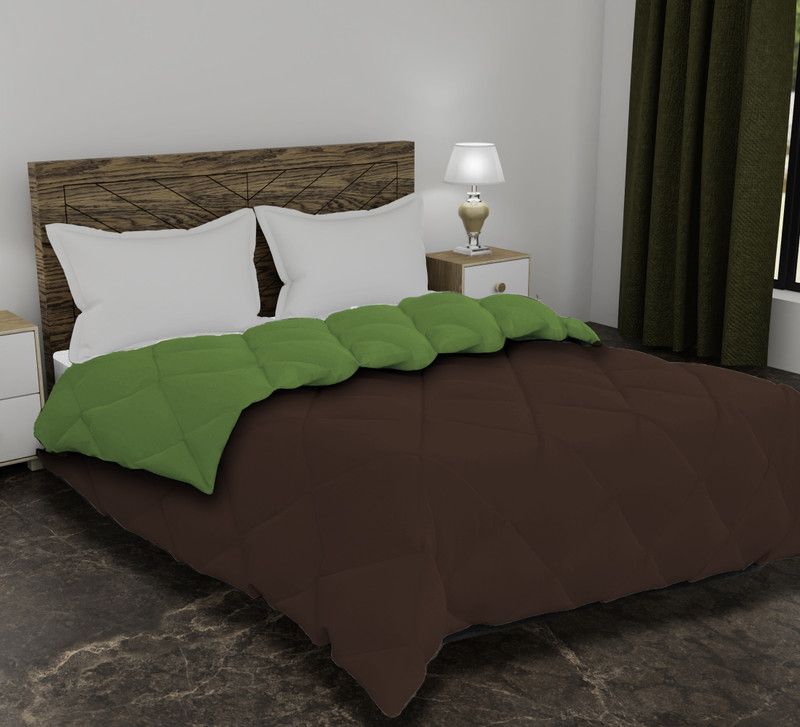 AJISH Solid Double Comforter for Heavy Winter  (Polyester, Brown-Green)