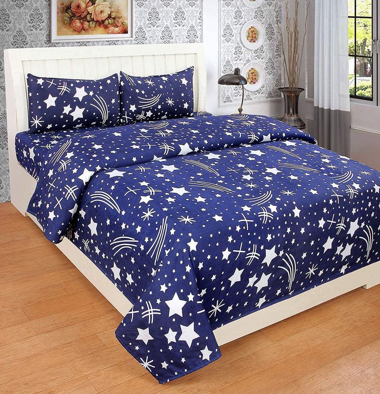 BALKO FAB 150 TC Polycotton Double Printed Flat Bedsheet  (Pack of 1, Multicolor)