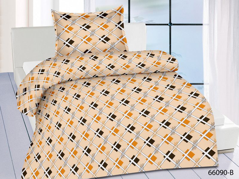 Mafatlal 144 TC Cotton Single Checkered Flat Bedsheet  (Pack of 1, Yellow)