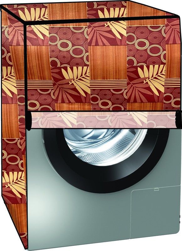 KVAR Front Loading Washing Machine Cover  (Width: 67 cm, Orange, Yellow)