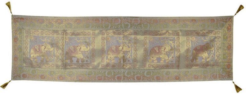 Lal Haveli Grey 152.4 cm Table Runner  (Silk)