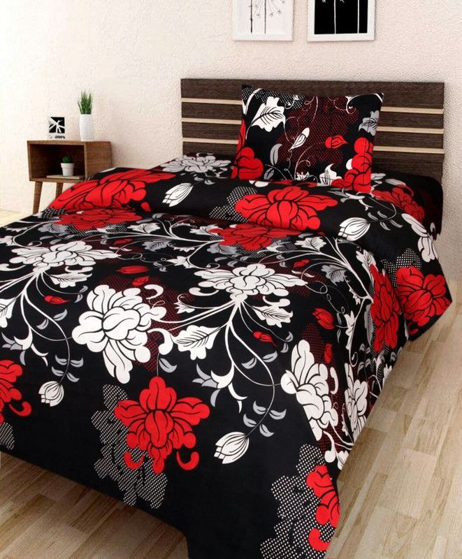 KUKU FAB 180 TC Polycotton Single Floral Flat Bedsheet  (Pack of 1, Multicolor)