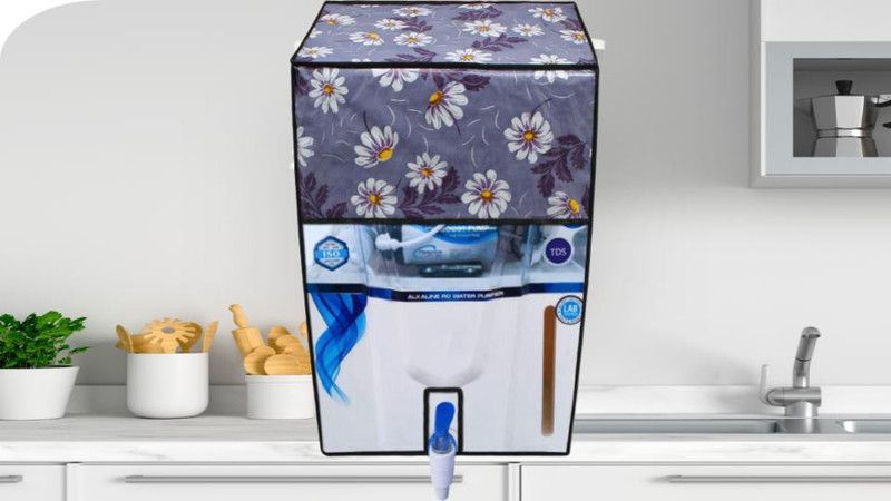 THE LION'S SHARE Water Purifier Cover  (Width: 38 cm, Gold, Blue)