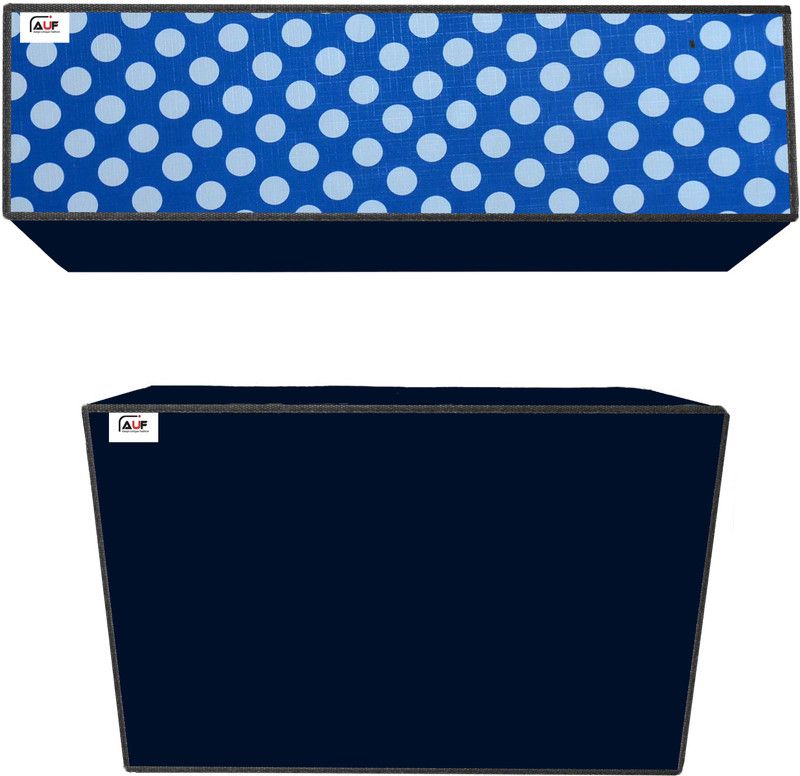 AAVYA UNIQUE FASHION Air Conditioner Cover  (Width: 91 cm, Blue,White)