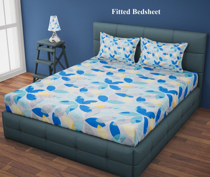 RRC 144 TC Microfiber King Printed Flat Bedsheet  (Pack of 1, Multicolor)