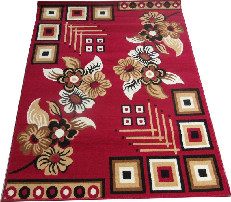 Farhan Carpet Red Polypropylene Carpet  (120 cm, X 150 cm, Rectangle)