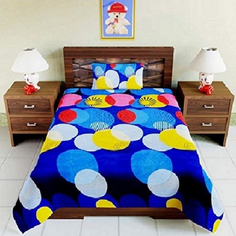 120 TC Microfiber, Cotton Single Bedsheet  (Pack of 1, Muticolour)