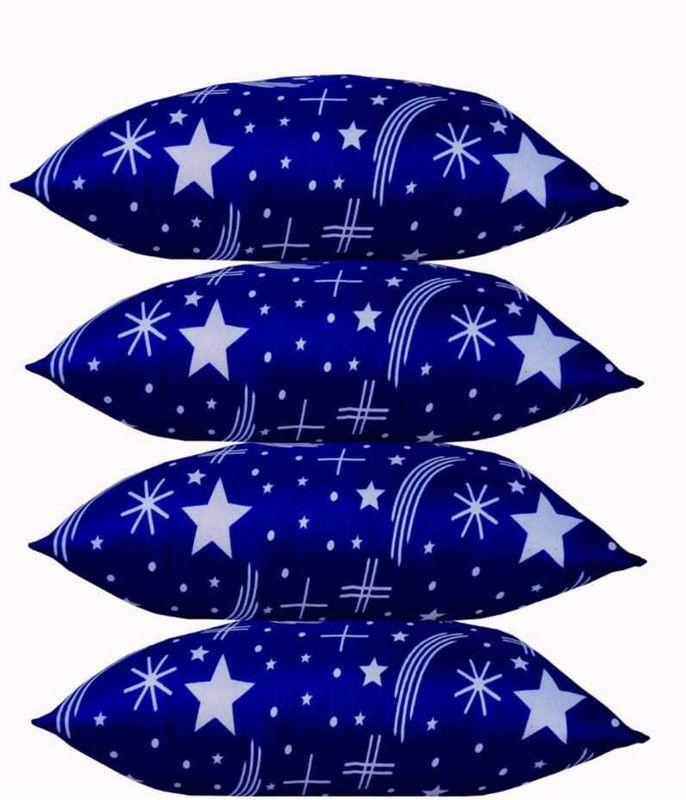 SIDDHI VINAYAK Cotton Abstract Sleeping Pillow Pack of 4  (Light Blue)