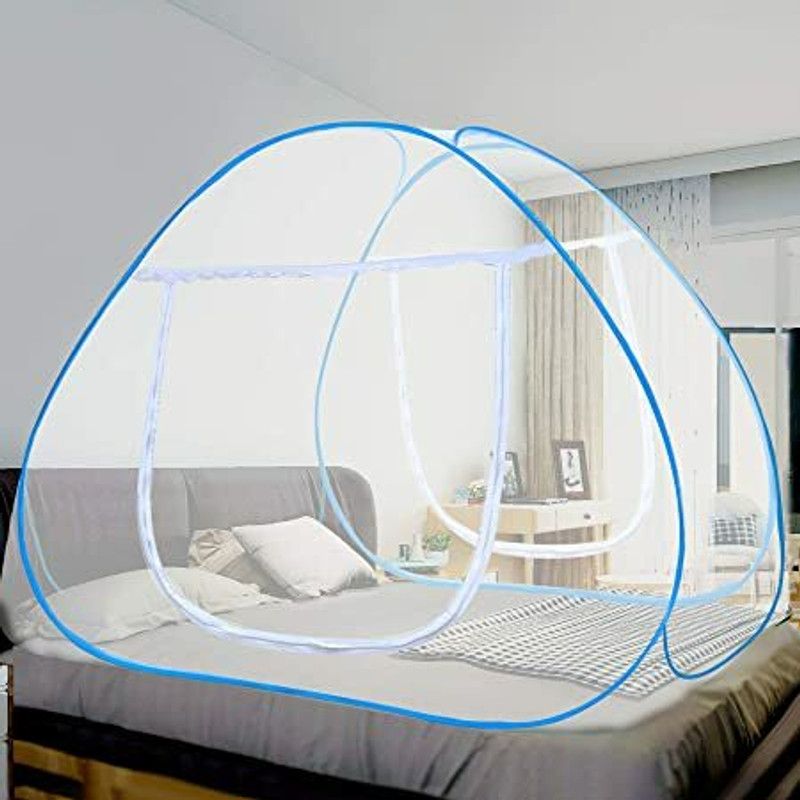 PragiJewels Polyester Adults Washable Dubbal bed Mosquito net Mosquito Net  (White, Bed Box)