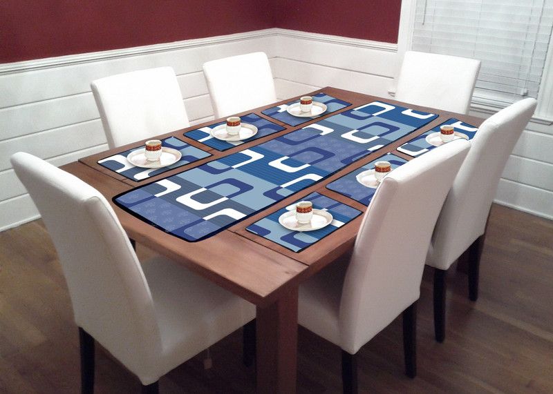 KM CREATIVE Multicolor PVC Table Linen Set  (Pack of 7)