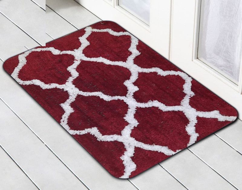 Microfiber Door Mat  (Maroon, Medium)