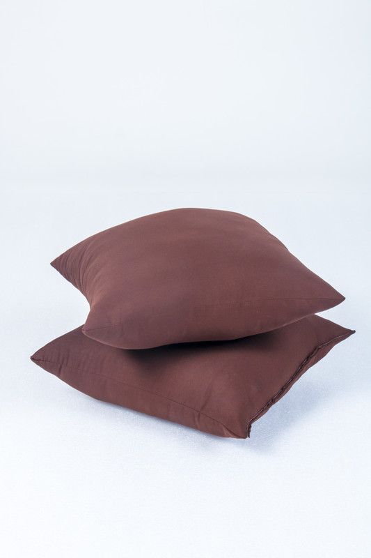 SIROKI BOND Microfibre Solid Cushion Pack of 2  (Brown)