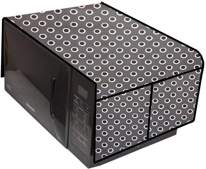 SAVEIT Microwave Oven Cover  (Width: 43 cm, Black, White)