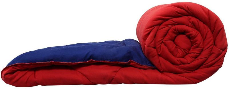 URBAN HAAT Solid Single Comforter for Heavy Winter  (Microfiber, Blue, Red)
