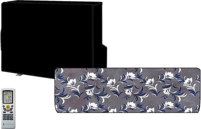 KVAR Air Conditioner Cover  (Width: 37 cm, Gray, Blue)