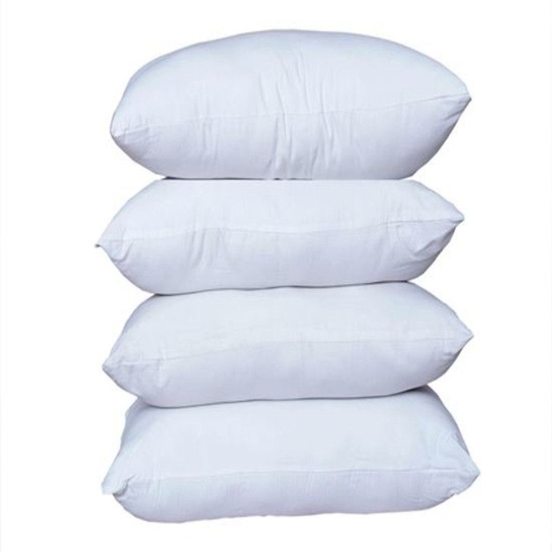 SleepExpert Polyester Fibre 16"X24" Plain Polyester Fibre Solid Sleeping Pillow Pack of 4  (White)