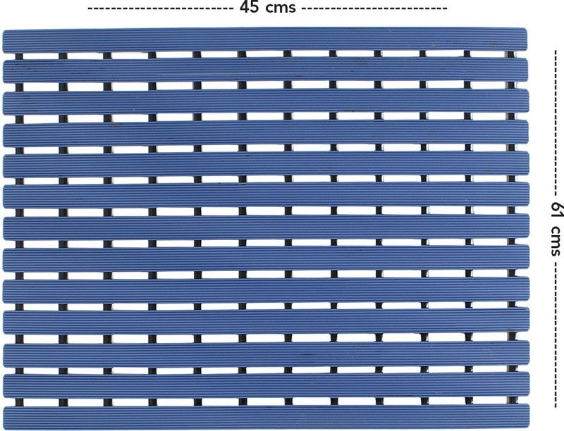 Casanest PVC (Polyvinyl Chloride) Bathroom Mat  (Blue, Large)