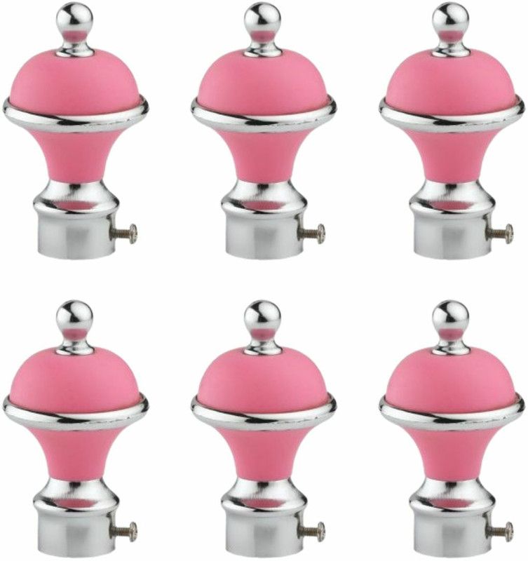 krina Pink Rod Rail Bracket, Curtain Knobs Metal  (Pack of 6)