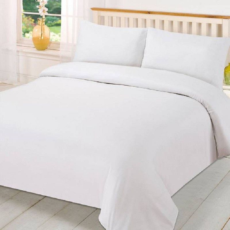HOMELY VIBES 250 TC Cotton Double Solid Flat Bedsheet  (Pack of 1, White)