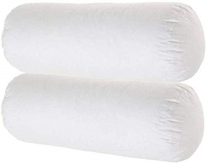 DIAMOND LUXURY FIBRE BOLSTER PACK OF 2 (STANDARD SIZE) Microfibre Solid Bolster Pack of 2  (White)