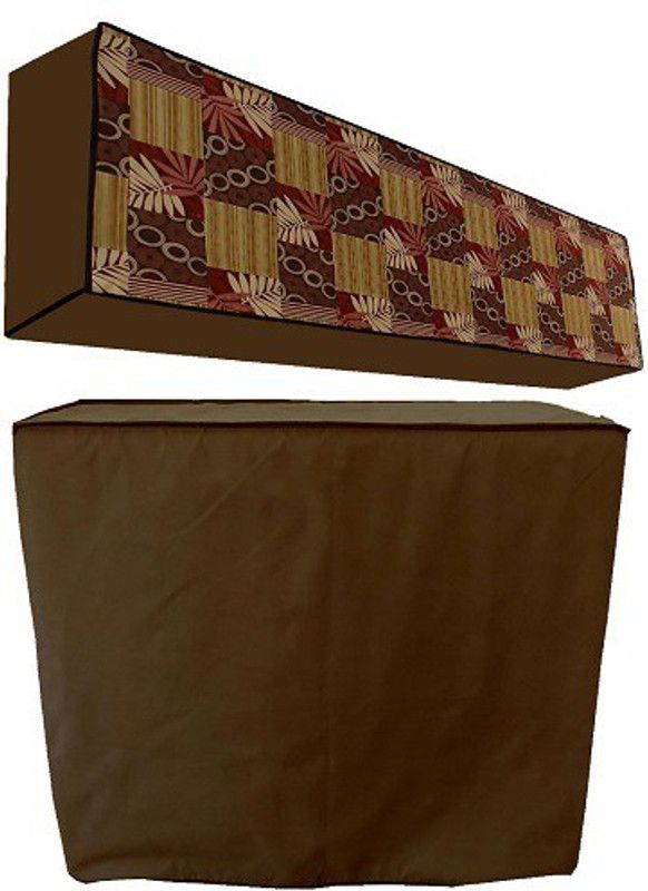 JM Homefurnishings Air Conditioner Cover  (Width: 116 cm, Brown, Multi)