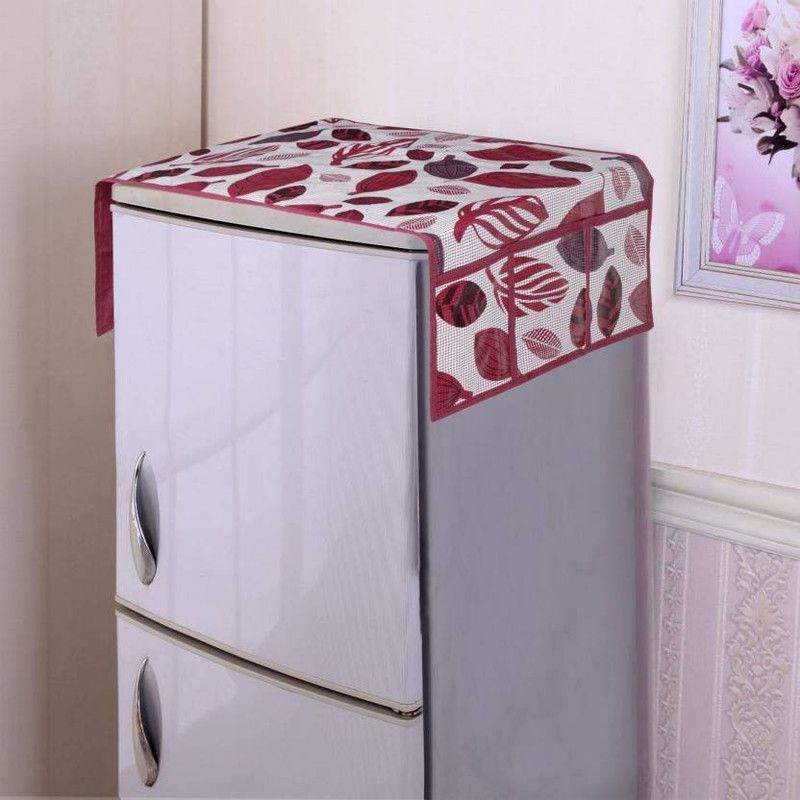 Stylista Refrigerator Cover  (Width: 54 cm, Red)