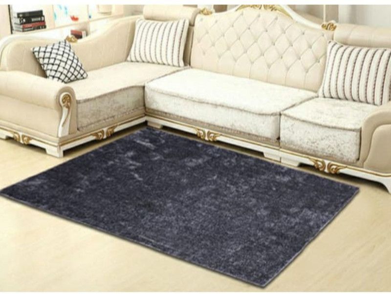 RM Handloom Grey Polyester Carpet  (92 cm, X 304 cm, Rectangle)