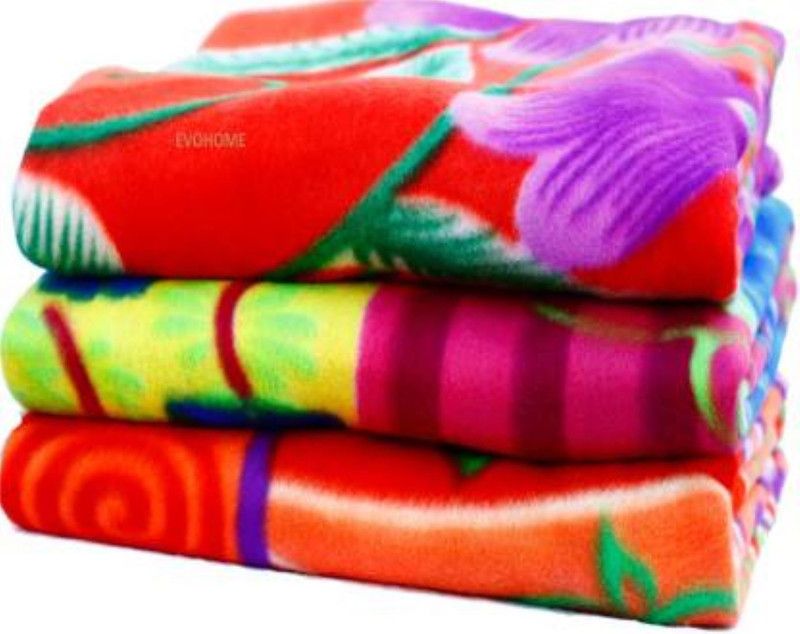 Floral Single Fleece Blanket  (Microfiber, Multicolor)