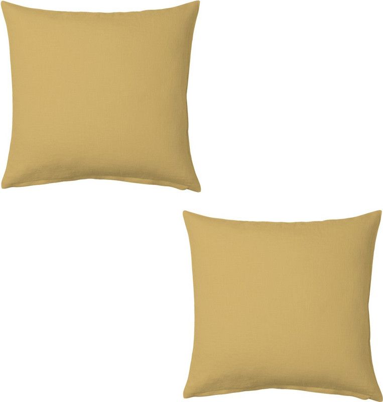 AVI Microfibre Solid Cushion Pack of 2  (Beige)