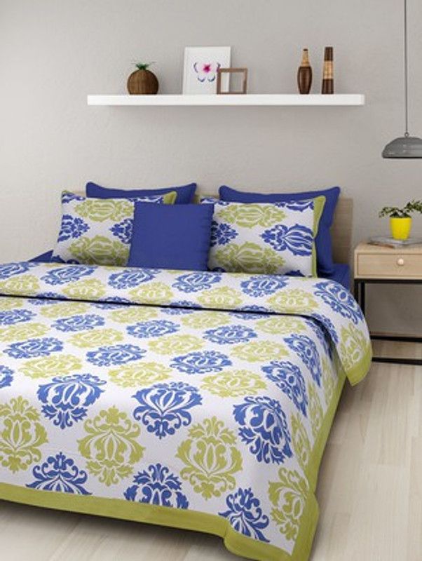 NAIWAL FASHION 150 TC Cotton Double Printed Flat Bedsheet  (Pack of 1, Multicolor)