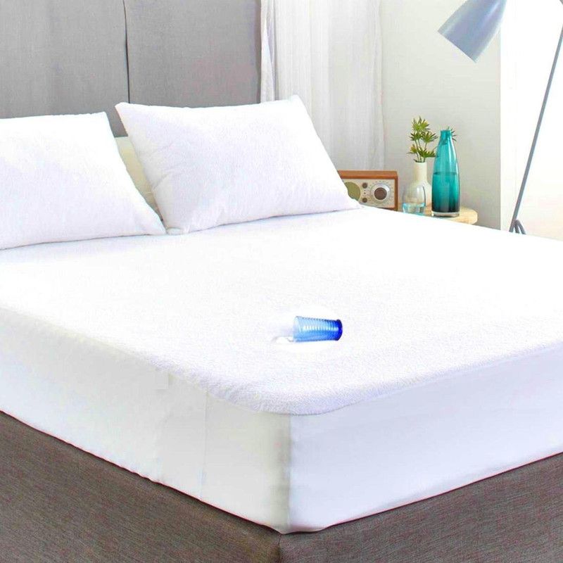 RRC Elastic Strap Standard Size Waterproof Mattress Cover  (White)