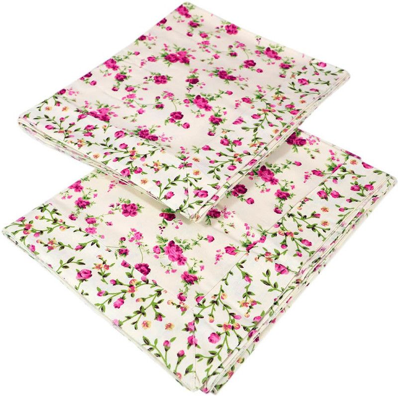 Vidhi Creation Floral Single Top Sheet for Mild Winter  (Cotton, White)